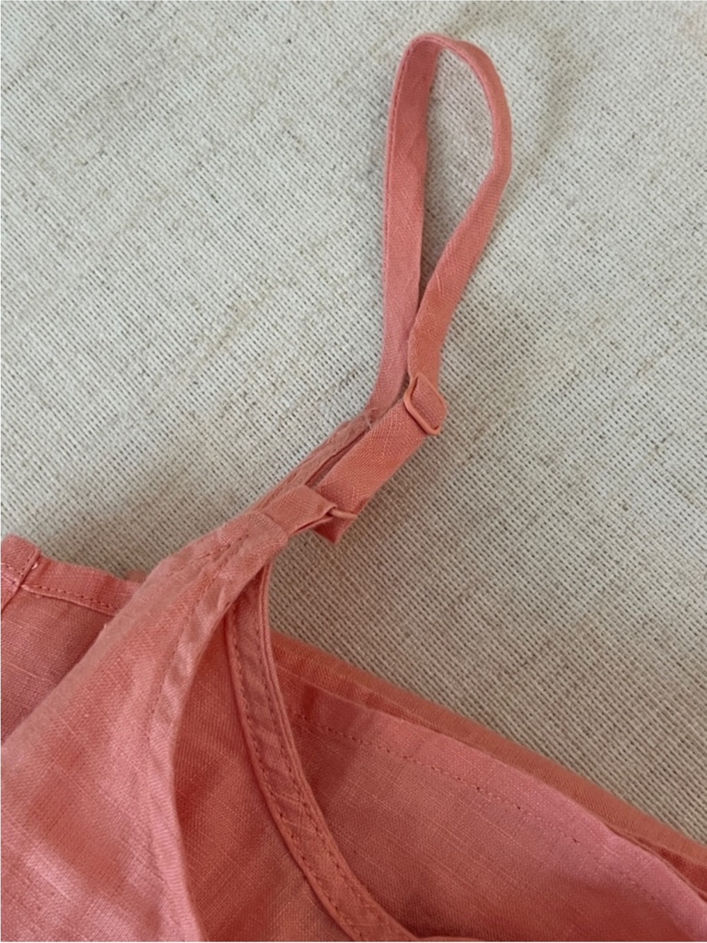 Eileen Fisher Soft Peach Linen Cami Dress - Picture 13 of 14